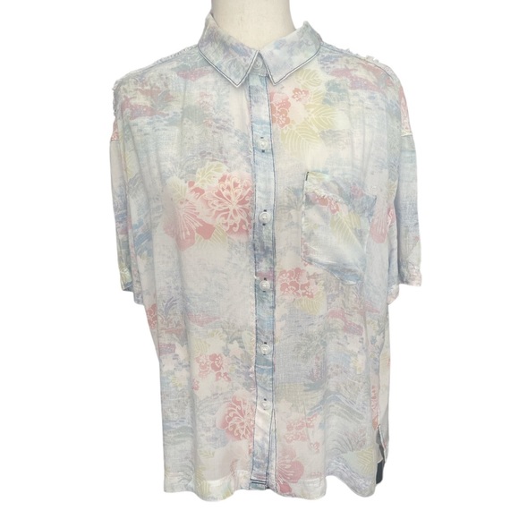 We the Free Pale Tropical Print Shirt - Picture 3 of 12